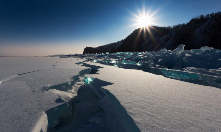 Turquoise Ice Crystals, Lake Baikal, Russia