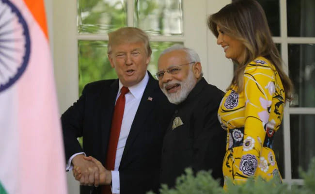 Narendra Modi with Donald Trump and Melania Trump