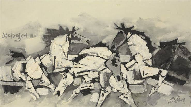 Horses by M F Hussain