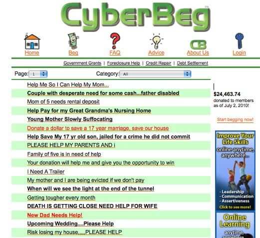 cyber-begging