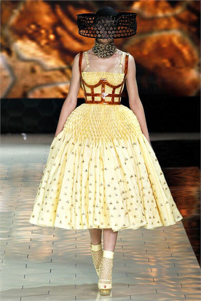 honeycomb pleated dress